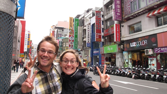 Avec Ben au centre-ville de Taipei.